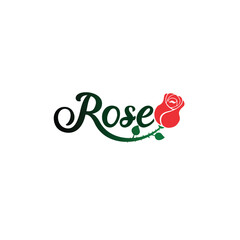 ROSE No 1 Wordmark Logo - Rose symbol fused on the letters.