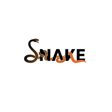 SNAKE Wordmark Logo - Snake symbol fused on the letters.