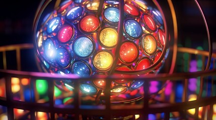 Bingo and lottery inspirited balls background. Made with Generative AI. 