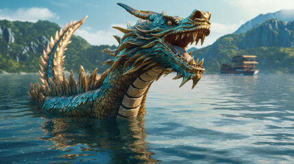 Image of the Dragon. The symbol of the year 2024 dragon