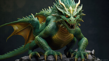 Image of the Green Dragon. Symbol of the year 2024 Green Dragon