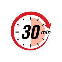 Stopwatch Counting Down to Minutes with Arrow