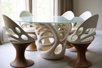 Designer Table with Chairs, Generative AI