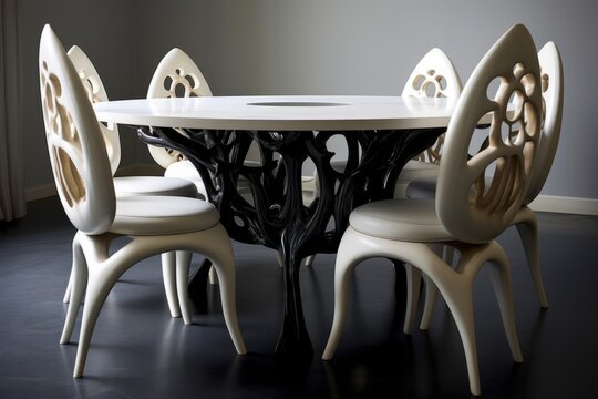 Designer Table with Chairs, Generative AI