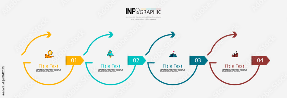 Aufkleber Flat timeline infographic design template vector. 