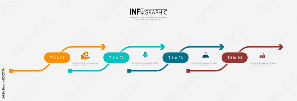 Aufkleber flat timeline infographic design template vector.