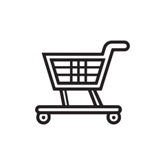 shopping cart isolated on white background. Shopping Cart Vector Icon: E-commerce and Online Shopping Symbol for Web Design. Flat Design and Minimalist Icon for User Interface and Graphic Design.