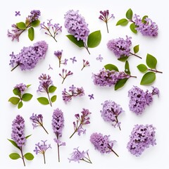 A Beautiful Set of Small Purple Lilac Flowers