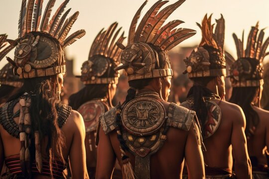 Back View of Aztecs Men