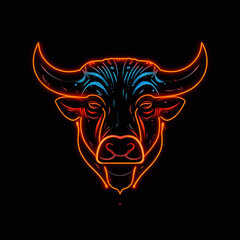 Fototapeta premium Cool illustration of a bull's head.Created using Generative AI technology.