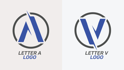 letter a and letter v letter logo marks as brand identity vector