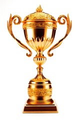 Fototapeta na wymiar Shining Beacon of Achievement: The Glorious Gold Trophy