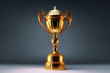 Fototapeta na wymiar Glimmering Symbol of Success: The Gold Trophy