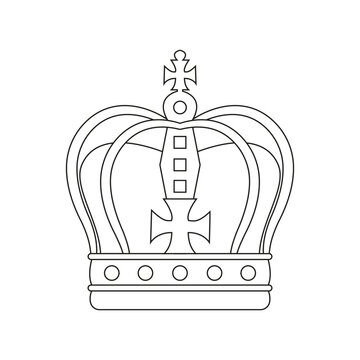 The crown is a symbol of monarchical power on a white background.
