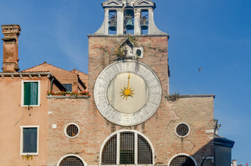 Fototapeta na wymiar Chiesa di San Giacomo di Rialto. Venice is a city in northeastern Italy. It is famous for the beauty of its architecture and works of art. A part of Venice is declared a World Heritage Site.