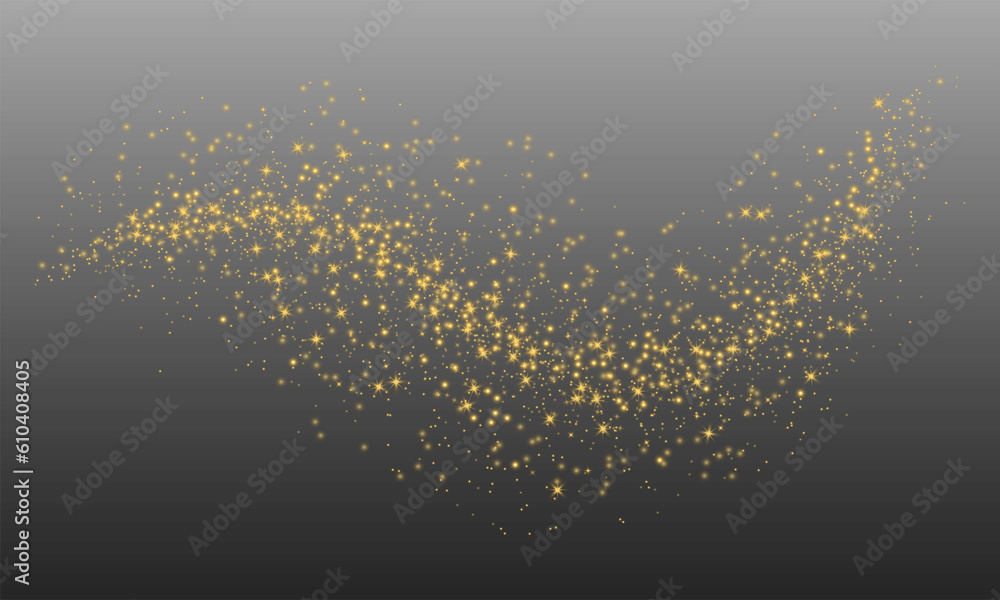 Poster glittering vector dust on a transparent background. golden sparkling lights. christmas holiday glow 
