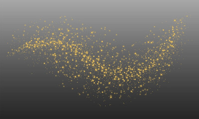 Glittering vector dust on a transparent background. Golden sparkling lights. Christmas Holiday glow particle. Magic star effect. Shine background. Festive party design. PNG image	 - obrazy, fototapety, plakaty