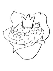 contour line illustration cartoon style sweet pastry confectioner cupcake wrapped paper princess design element advertising print sticker coloring book