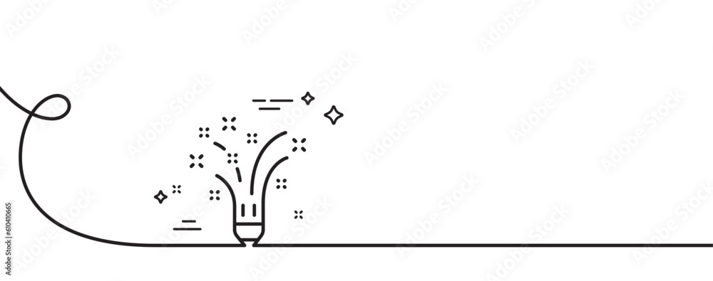 Poster inspiration line icon. continuous one line with curl. creativity pencil sign. graphic art symbol. in