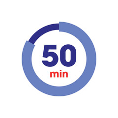 Clock Counting Down to Minutes Vector Template