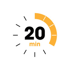 Clock Counting Down to Minutes Vector Template