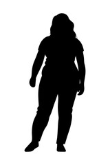 Fototapeta premium Overweight Woman silhouette isolated on white background