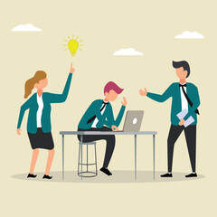 Teamwork to get the solution, put the right man in the right job to fit the job description concept.