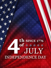 Independence day USA background with national flag of United States. 4th of July. National holiday of the USA.