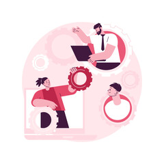 Dedicated team abstract concept vector illustration. Remote programming company, software development professionals, IT business model, offshore developers team, outsource abstract metaphor.