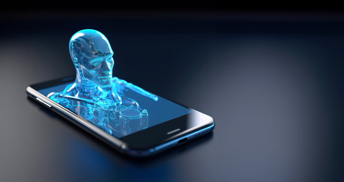 Future of Conversation: Smartphone with Holographic Chatbot, Generative AI