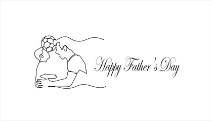 Happy Father's day continuous line drawing vector illustration 