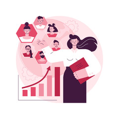 Population growth abstract concept vector illustration. Census service, world population explosion, human quantity growth, natural increase rate, overpopulation, demographics abstract metaphor.