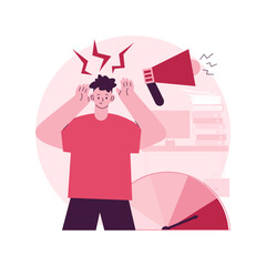 High stress levels abstract concept vector illustration. Stress and mental health, high cortisol level, anxiety and depression cause, crisis management, exhausted from work abstract metaphor.