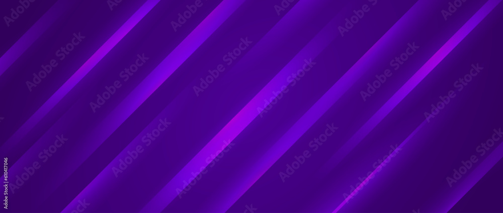 Poster Abstract dark purple background with diagonal lines. Violet texture with smooth gradient stripes. Modern template for banner, presentation, flyer, poster, brochure, magazine. Vector backdrop