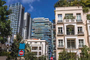 Noor Gardens and Beirut Terraces apartment buildings in Beirut city, Lebanon