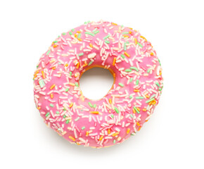 Sweet donut on white background