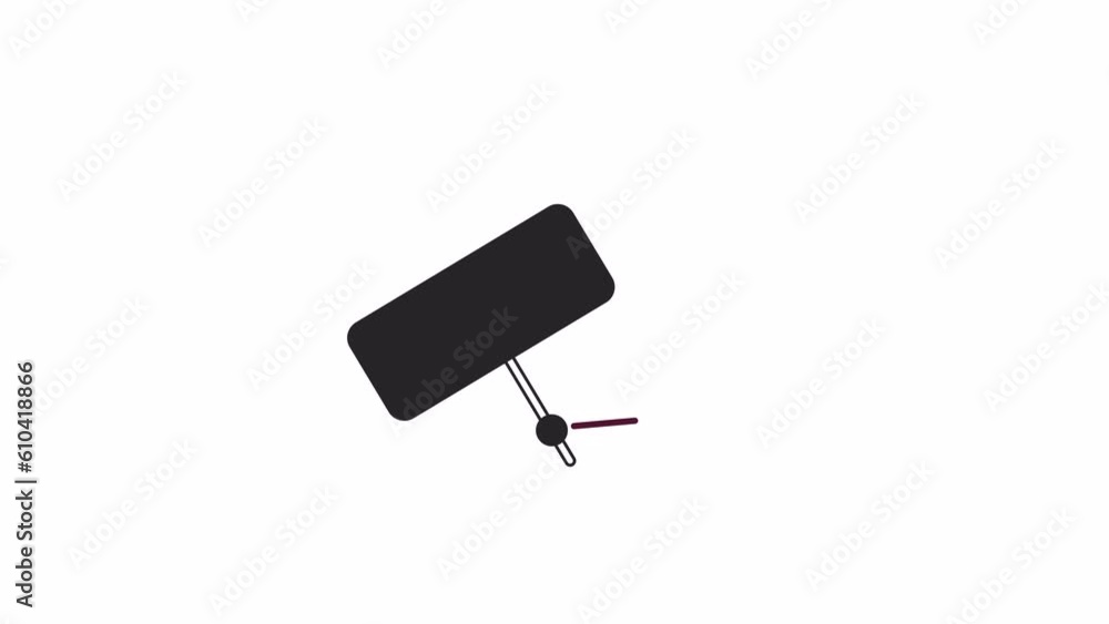 Poster holding blank sign bw animation. black white thin line icon 4k video footage for web design. animate