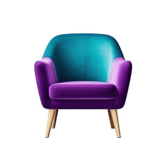 Modern vivid armchair isolated. Illustration AI Generative.