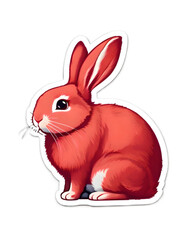 Fototapeta na wymiar Reddish sticker bunny
