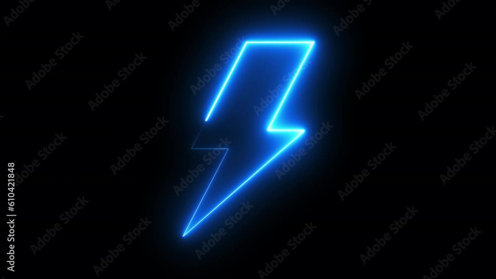 Poster neon lightning bolt. computer generated 3d render