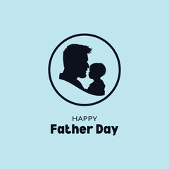 Vector dad and son icon happy father's day