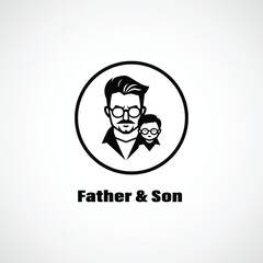 happy father's day father and son design vector 