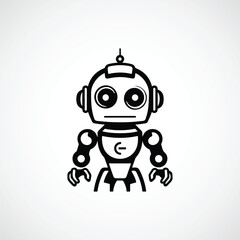 Vector robot icon design illustration
