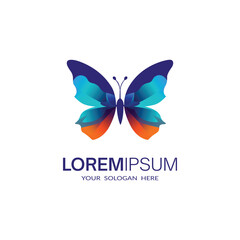 Vector butterfly gradient logo template