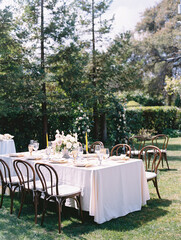 wedding table in the garden