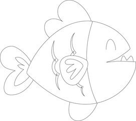 Cartoon fish animal vector graphic