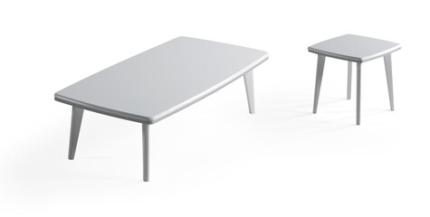 coffee table isolated white background . wooden