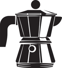 Italian coffee maker, moka pot icon black color, flat icon. Vector illustration 