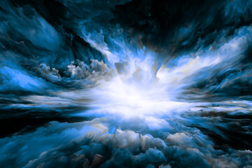 Abstract blue smoke clouds background generation by Ai