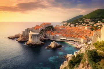 Fototapeta na wymiar Dubrovnik Croatia romantic holiday , generative artificial intelligence 